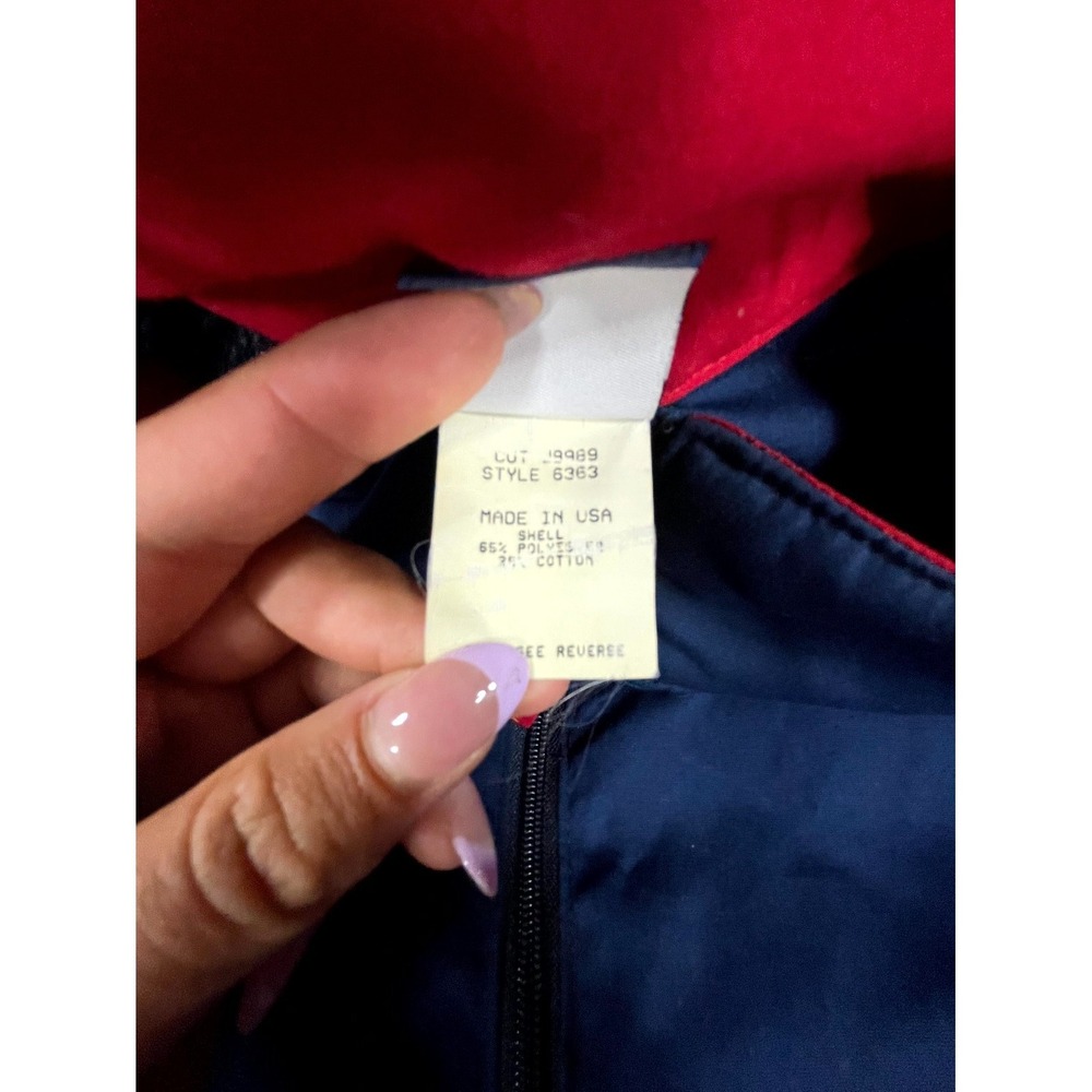Vintage Karastan Windbreaker Jacket Mens XL Navy Blue Thermal Insulated Full Zip - Picture 9 of 11